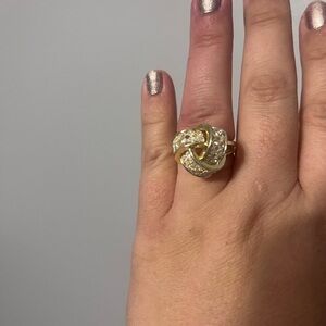 Elegant Gold and Silver Knot Ring